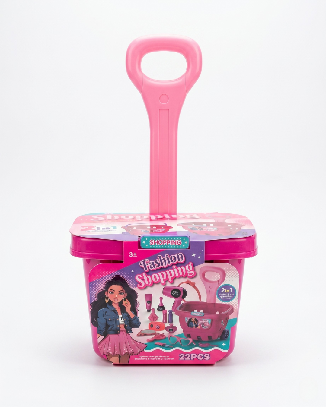 Fashion Shopping & Beauty 2-in-1 Trolley Playset (22 Pieces)
