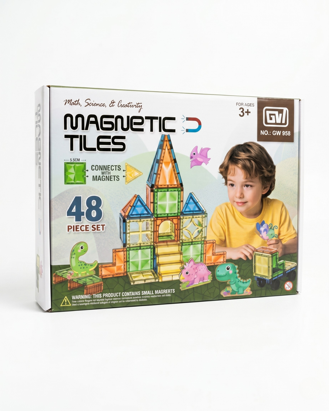 Magnetic Tiles Creativity Playset (48 Pieces)